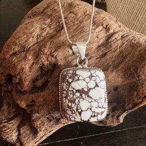 Wild Horse Turquoise 925 Silver Plated Necklace Native American Jewelry